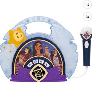 New Disney Wish Sing Along Boombox with Bluetooth Real Mic Lights Built-in Music